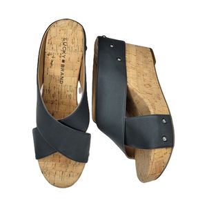 NEW Lucky Brand Mykayla Cork Wedge